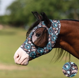 Professionel's Choice Comfort Fit Lycra fluemaske til hesten, med bison motiver.